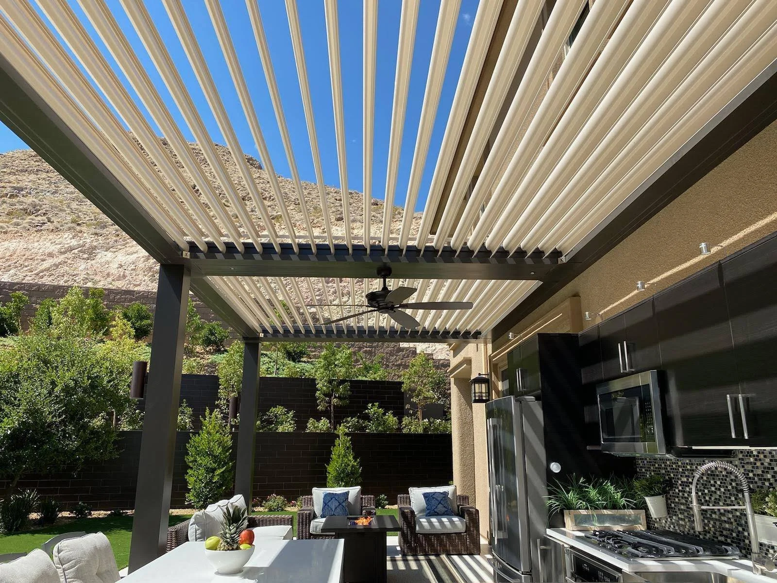 Outdoor living space with pool